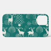 Feestelijke rode kerst, winterbos. Case-Mate iPhone case (Achterkant (horizontaal))
