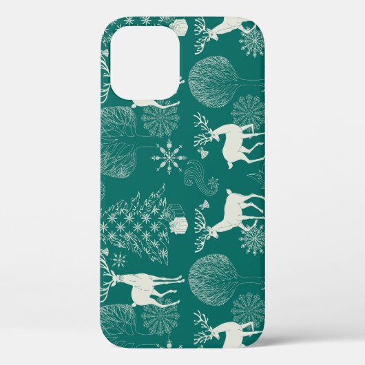 Feestelijke rode kerst, winterbos. Case-Mate iPhone case (Achterkant)