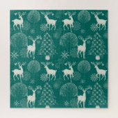 Feestelijke rode kerst, winterbos. legpuzzel (Verticaal)