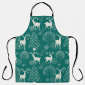 Feestelijke rode kerst, winterbos. schort (Voorkant)