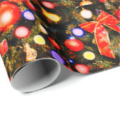 Feestelijke rode kerstbogen cadeaupapier (Rol Hoek)