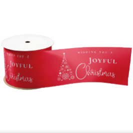 Feestelijke rode kerstboom satijnen lint