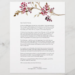 Feestelijke rode kerstbrief Sjabloon Briefhoofd