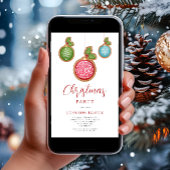 Feestelijke Rode Kerstdruppels Feest Kaart