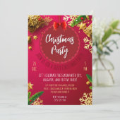 Feestelijke rode kerstkaart kaart (Staand voorkant)