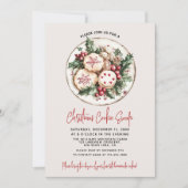 Feestelijke Rode Kerstkoekjesruil Baking Party Kaart (Voorkant)