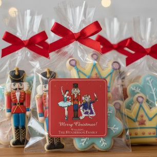 Feestelijke Rode Kerstman Notenkraker Ballet Vierkante Sticker