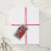 Feestelijke Rode Kerstmis 2026 Nieuwjaar Cadeaulabel (Met Touw)