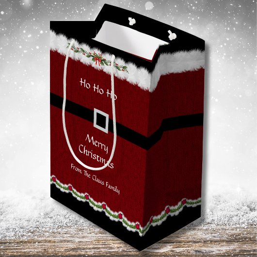 Feestelijke Rode Kerstpak Ho Ho Kerst Gift Bag Medium Cadeauzakje