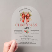 FEestelijke RODE KERSTSLUITING KERSTPARTY Acryl Uitnodigingen (Insitu (Draagbaar))