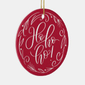 Feestelijke Rode Kerstvakantie Keramisch Ornament (Rechts)