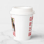 Feestelijke rode klas van 25 foto afstudeerfeest papieren bekers (Rechts)