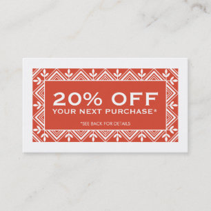 Feestelijke rode kortingsbon Kaart Kortingskaartje