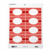 Feestelijke Rode Labels met Opdruk (Full Sheet)