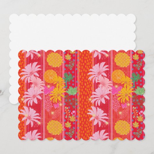 Feestelijke rode lege achterkant uitnodigingskaart kaart (Voorkant / Achterkant)