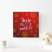 Feestelijke Rode Liefde, Vrede, en Vreugde met Vierkante Klok (Huis)