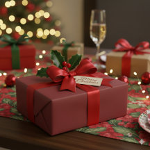 Feestelijke Rode Magische Kerstcadeauverpakking Vr