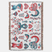 Feestelijke Rode Marine Kerstmis Scandinavische vo Deken (Voorkant Verticaal)