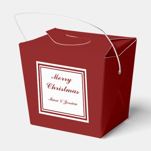 Feestelijke Rode Noel Vrolijk Kerstfeest Bedankdoosjes (Achterkant)