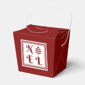 Feestelijke Rode Noel Vrolijk Kerstfeest Bedankdoosjes (Voorkant Zijde)