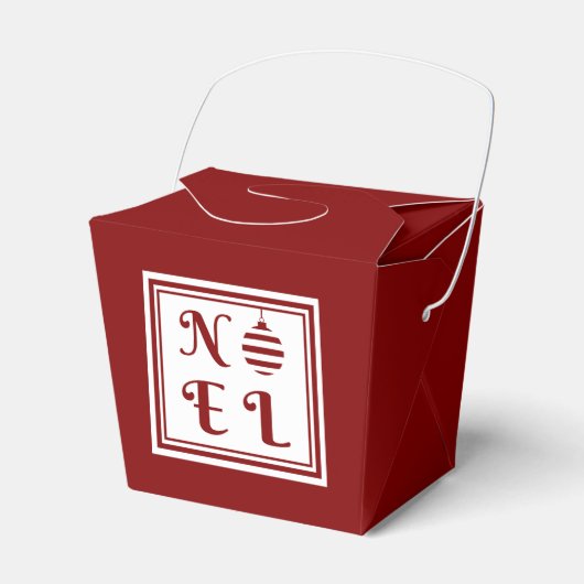 Feestelijke Rode Noel Vrolijk Kerstfeest Bedankdoosjes (Voorkant Zijde)