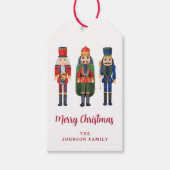 Feestelijke Rode Notenkraker Kerst Cadeaulabel (Voorkant)