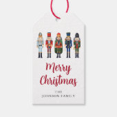 Feestelijke Rode Notenkraker Kerst Cadeaulabel (Voorkant)