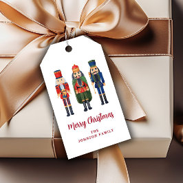Feestelijke Rode Notenkraker Kerst Cadeaulabel