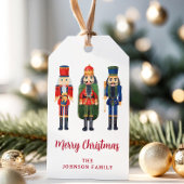 Feestelijke Rode Notenkraker Kerst Cadeaulabel