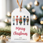 Feestelijke Rode Notenkraker Kerst Cadeaulabel
