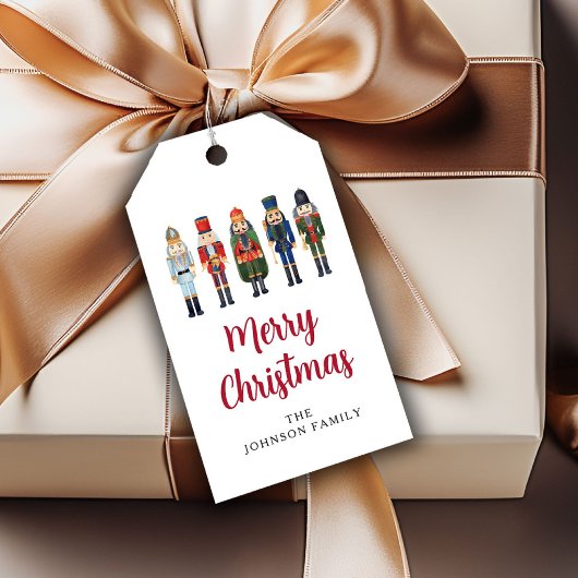 Feestelijke Rode Notenkraker Kerstmis Cadeaulabel