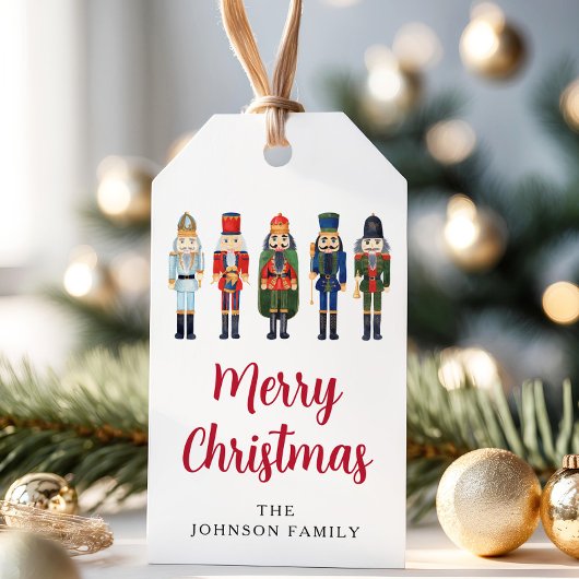 Feestelijke Rode Notenkraker Kerstmis Cadeaulabel