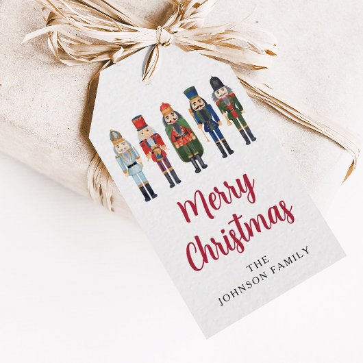 Feestelijke Rode Notenkraker Kerstmis Cadeaulabel