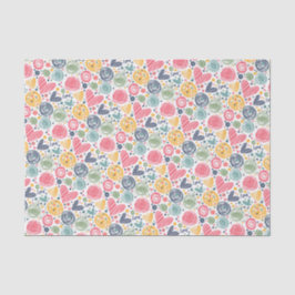 Feestelijke rode perzik blush roze blauw hart patr tissuepapier