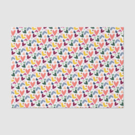 Feestelijke rode perzik blush roze blauw hart patr tissuepapier