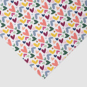 Feestelijke rode perzik blush roze blauw hart patr tissuepapier (Detail)