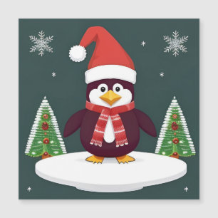 Feestelijke rode pinguïn in kerstmuts
