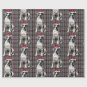 Feestelijke rode plaid en grote Deense hond Kerstm Cadeaupapier (Vlak)