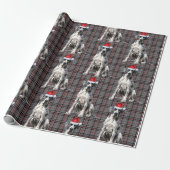 Feestelijke rode plaid en grote Deense hond Kerstm Cadeaupapier (Uitgerold)