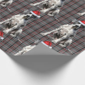 Feestelijke rode plaid en grote Deense hond Kerstm Cadeaupapier (Hoek)