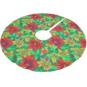 Feestelijke rode poinsettia bloemenpatroon kerstboom rok (Gekanteld)