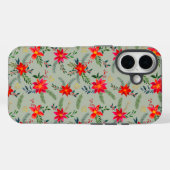 Feestelijke rode Poinsettia Kerstbloem Case-Mate iPhone Case (Achterkant (horizontaal))