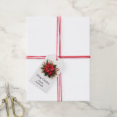 Feestelijke Rode Poinsettia Kerstbloem Gift Label Cadeaulabel (Met Touw)