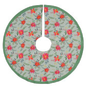 Feestelijke rode Poinsettia Kerstbloem Kerstboom Rok (Voorkant)