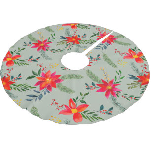 Feestelijke rode Poinsettia Kerstbloem Kerstboom Rok