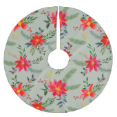 Feestelijke rode Poinsettia Kerstbloem Kerstboom Rok (Voorkant)