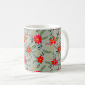 Feestelijke rode Poinsettia Kerstbloem Koffiemok (Voorkant rechts)