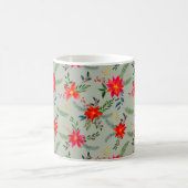 Feestelijke rode Poinsettia Kerstbloem Koffiemok (Center)
