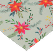 Feestelijke rode Poinsettia Kerstbloem Korte Tafelloper (Hoek)