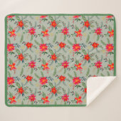 Feestelijke rode Poinsettia Kerstbloem Sherpa Deken (Voorkant (horizontaal))